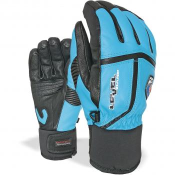 Nivel de pista para Hombre guantes de piel, otoño/invierno, hombre, color Azul - azul cobalto, tamaño 8
