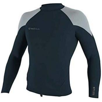 Camiseta Neopreno O'Neill Reactor II 1.5mm Manga Larga Negra y Gris Claro - Talla XS, Protección Solar UV, propiedades SPF