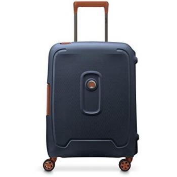 Maleta Delsey Paris Moncey 48L azul marino con cerradura TSA y ruedas de 360°