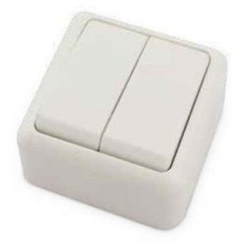 Interruptor doble de superficie blanco GSC 0201027