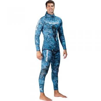 Traje Húmedo de Neopreno Salvimar Krypsis Ocean 101 para Pesca Submarina, Camuflaje Azul, 3 mm, XX-Large