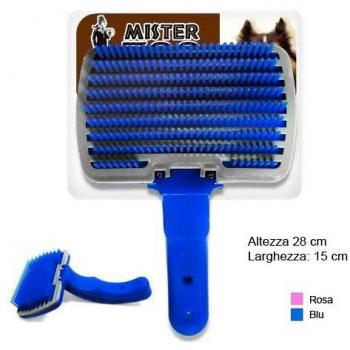 Peine Cuchillo para Perros y Gatos con Botón Expulsor de Pelo Color Azul