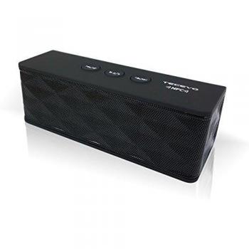 TECEVO T4 NFC - Altavoz inalámbrico Bluetooth con micrófono integrado y portátil de 10 W RMS, color negro