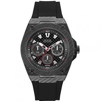 Guess Mens Analogue Quartz Watch with Silicone Strap W1048G2