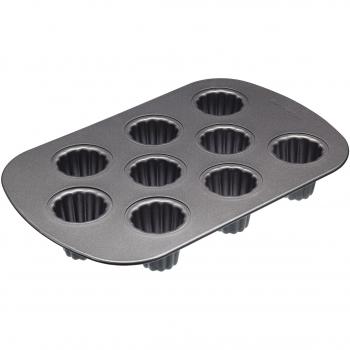 Molde para Madalenas KitchenCraft MasterClass de Acero al Carbono Antiadherente Libre de PFOA, 9 Huecos, Dimensiones 32,5 x 22 cm
