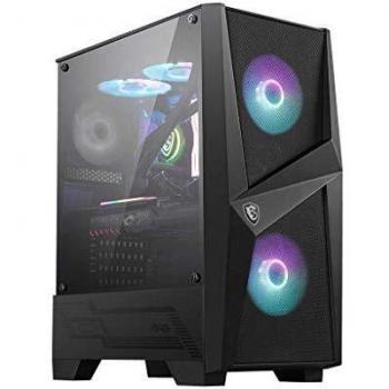 MSI MAG FORGE 100R Mid-Tower - Caja de PC Gaming, 2 x 120 mm ARGB + 1 x 120 mm Ventiladores Incluidos, Panel Cristal Templado, ATX, mATX, Mini-ITX, Negro