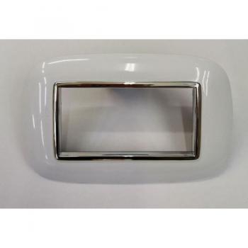 Placa Ovalada 3 4 6 Módulos Color Blanco Compatible con Bticino Axolute - 4 Orificios