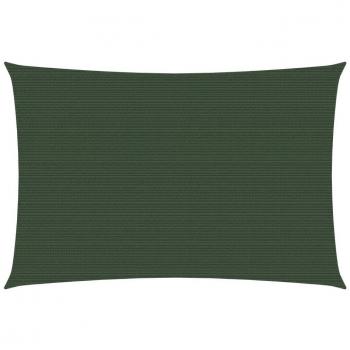 Toldo de vela verde oscuro HDPE 160 g/m² 3,5x4,5 m