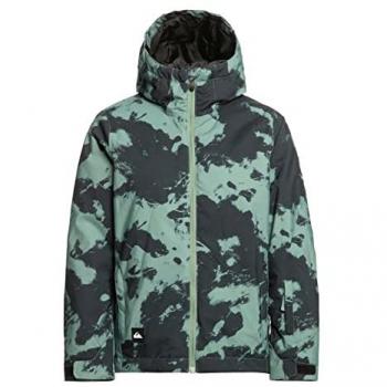 Chaqueta de Nieve Quicksilver Mission Printed Infantil - Impermeable, Cálido, Diseño Moderno, Color Verde Negro