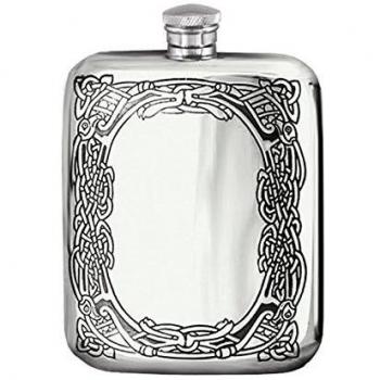 English Pewter Company celta diseño 6 oz Petaca de peltre