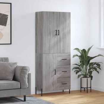 Aparador alto de madera multicapa gris Sonoma 69,5x34x180 cm