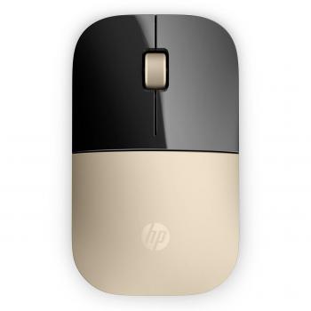 HP Z3700 Dorado - Ratón Óptico Inalámbrico RF de 1200 DPI Ambidiestro