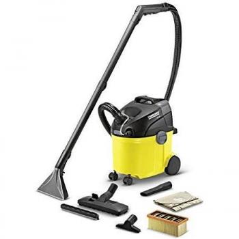 Kärcher SE 5.100 - Lava-aspiradora 2 en 1 Pulverización y Aspiración, Incluye Filtro de Plegado Plano, 1400 W, 4 + 4 L Depósitos Desmontables, Color amarillo