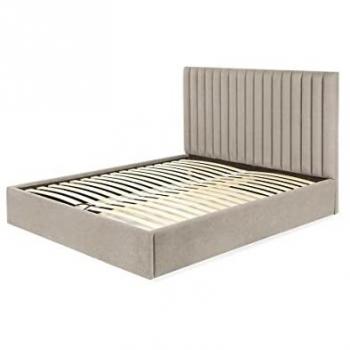 Canapé abatible y cabecero SARAH - 160x200 cm - Tela - Beige
