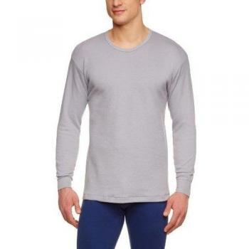 Huber - Camiseta interior con cuello redondo de manga larga para hombre, talla 46, color gris 540