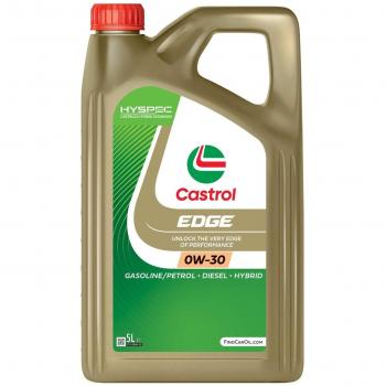 Aceite de Motor para Coche Castrol Edge 0W-30, 5 litros, tecnología sintética avanzada, protección contra el desgaste, mejora del rendimiento en condiciones extremas, compatible con motores de gasolina y diésel