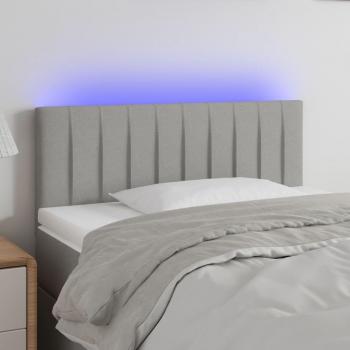 Cabecero LED de tela gris claro 100x5x78/88 cm