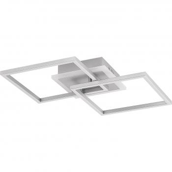 Plafón LED Fjardo CCT cuadrados, plata - Lámpara de techo moderna en gris, hecha de aluminio, ideal para salón y comedor, con 1 lámpara LED