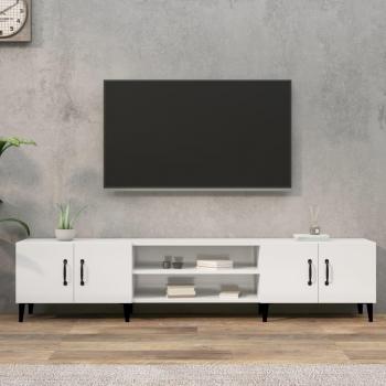 Mueble de TV Alto Brillo Blanco 180x31,5x40 cm Madera Contrachapada