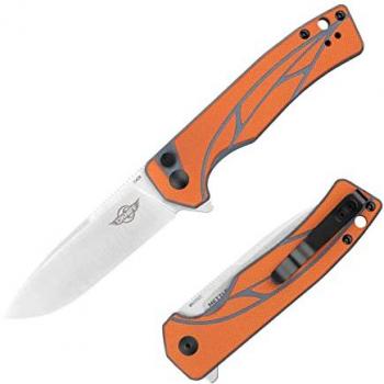 Navaja de Bolsillo Olight Oknife Mettle Naranja, Hoja de Acero Inoxidable 154CM, Mango G10, Clip de Bolsillo