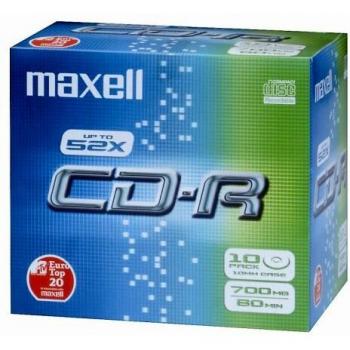 Maxell 10-Pack CD-R 700MB 52X with Jewel Cases