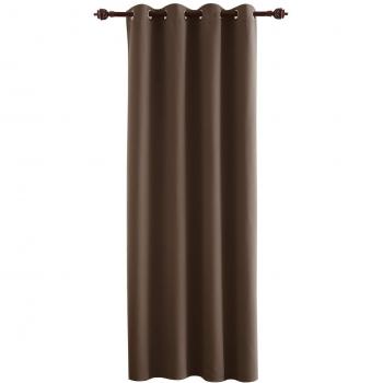 Deconovo Cortinas Opacas con Aislamiento Térmico para Sala de Estar Oficina Hotel Ventanas con Anillas 1 Pieza 140 x 260 cm Chocolate