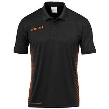 uhlsport Score Polo Shirt Camiseta De Entrenamiento, Hombre, Negro/Naranja Fluor, XXXL