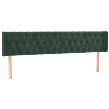 Cabecero con LED de Terciopelo Verde Oscuro 183x16x78/88 cm
