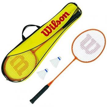 Wilson Badminton - Pieces, Gear Kit Set De Incluye 2 Raquetas Volantes Plástico Y 1 Bols Unisex Adulto, Amarillo (Yellow), 3