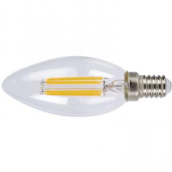Bombilla LED de filamento tipo vela E14 4W luz cálida - Alta eficiencia energética