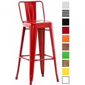 Taburete Industrial de Metal Mason Rojo