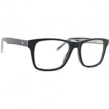 Tommy Hilfiger TH 1990 Square Blue Acetate Eyeglasses with Prescription Lenses, Unisex, Full-Rim, 52mm/18mm/145mm
