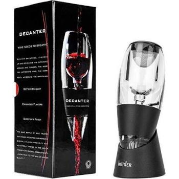 hotder Wine Aireador de Vino Tinto con Base para Vino Tinto, Negro.