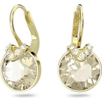 Swarovski Pendientes Bella V, Cristal Redondo, Baño de Oro Amarillo, 5662093