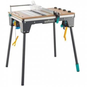 Wolfcraft MASTER cut 2200 Banco de Trabajo y para Máquinas con Función de Sierra Circular, Sierra de Calar, Fresadora y Mesa de Trabajo Portátil