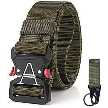 TENINE Cinturón Táctico, Cinturón Militar de Nailon de 1.5 Pulgadas Táctico Resistente con Correa de Metal de Liberación Rápida para Equipo EDC Molle Táctica Cinturón