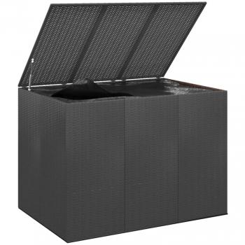 Caja de almacenamiento para cojines de jardín en resina tejida 145 x 100 x 103 cm color negro