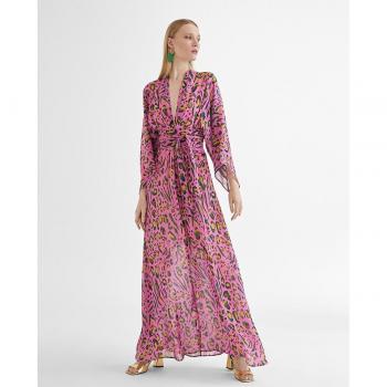 Lola Casademunt - Vestido corto estampado de rejilla con manga japonesa