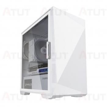Zalman Z1 Iceberg White - mATX Mid Tower PC Case with 2 Pre-installed 120mm Fans and Tempered Glass Side Panel