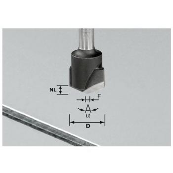 Fresa para ranuras en V HW S8 D18-135°/Alu