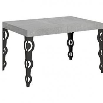 Mesa extensible Karamay 90x130/234 cm con estructura de cemento antracita
