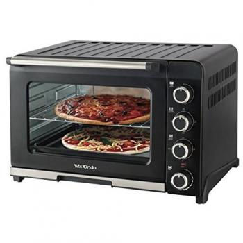 Horno compacto MXONDA MX-HC2193 convección 1800W 43 litros puerta doble cristal temporizador 60 minutos negro/inox