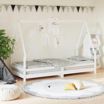 Estructura de cama para niños de madera de pino blanco 90x200 cm
