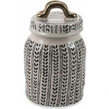 Villa d'Este Home Tivoli Masai Black Tarro pequeño, Negro, Medidas: Ø 11 x h. 19 cm.