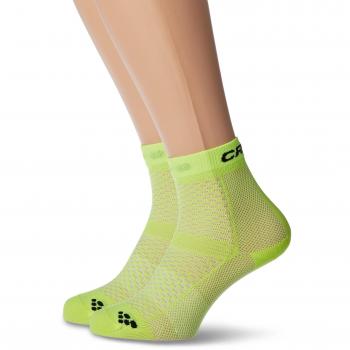 CRAFT mi-hautes Pack de 2 Calcetines de Running Unisex, Color Amarillo/Negro, tamaño 43-45