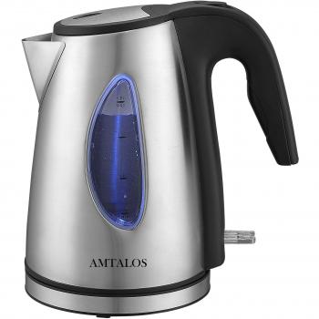 AMTALOS-SAP709-Hervidor de agua de 1,7 litros de capacidad, potencia de 2200W, libre de BPA y material de acero inoxidable pulido de grado 304 apto para uso alimentario y sistema de protección contra la ebullición en seco. Diseño exclusivo.