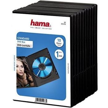 Hama DVD Jewel Case with Foil, 10-Pack, Black 1discos Negro DVD Jewel Case with Foil, 10-Pack, Black, 1 Discos, Negro