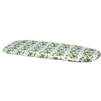 Funda Acolchada para Tabla de Planchar Universal 140 x 60 cm - 100% Algodón, 3 Capas, Estampado de Triángulos con Fondo Blanco