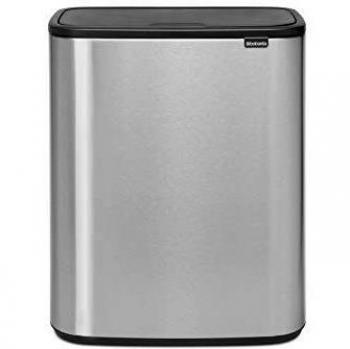 Brabantia Bo Touch Bin Cubo de basura 60 L, color acero mate antihuellas