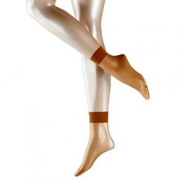 FALKE Shelina 12 DEN Women's Ankle Socks - Brown Block Colour, Size 8-10.5